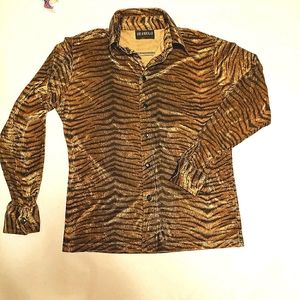 Men's large Serious label vintag tiger print shirt